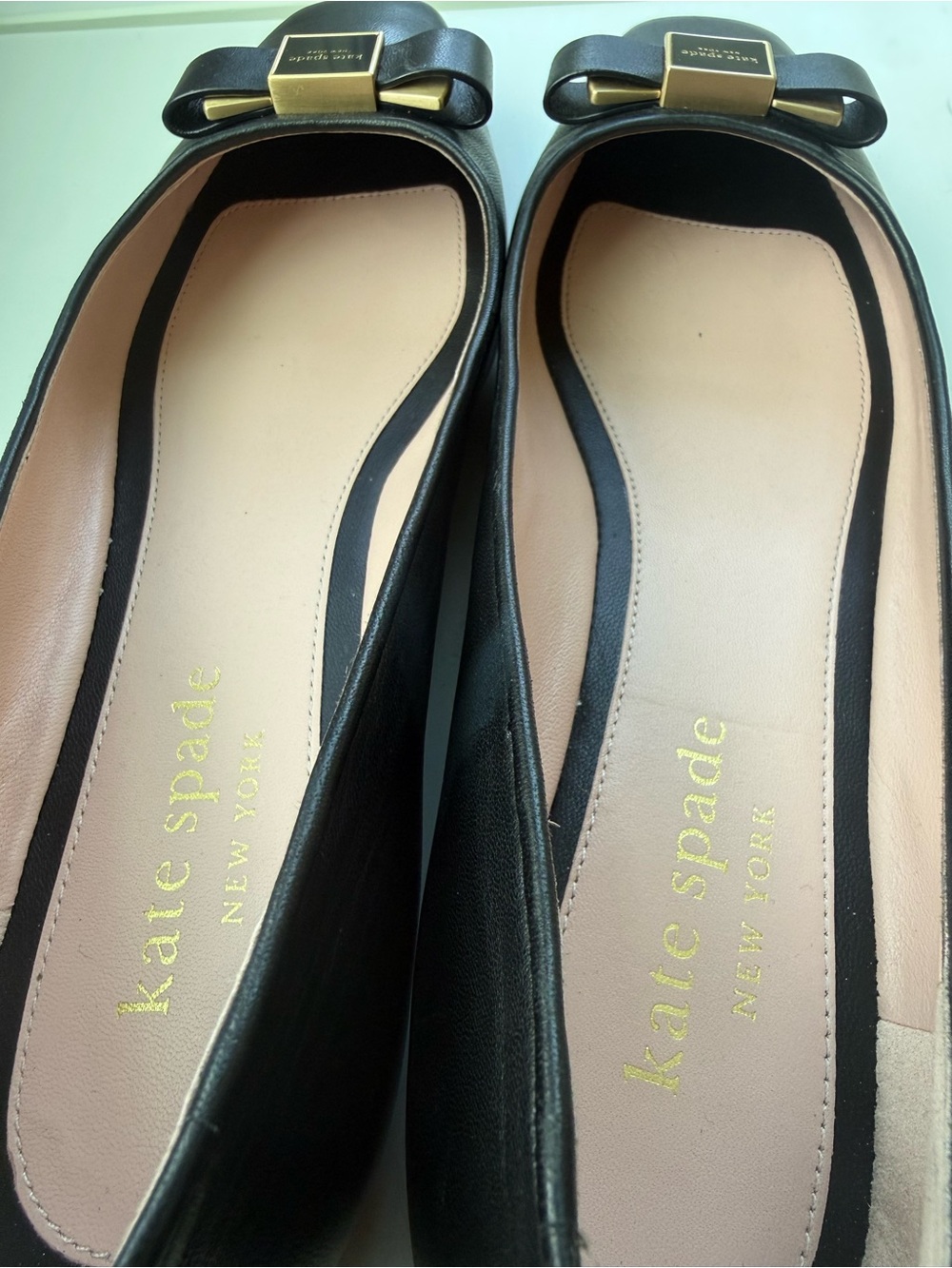 Kate Spade New York Black Leather Bowdie ballet Flats with bows - Picture 5 of 10